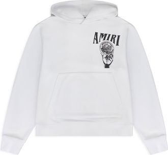 Amiri White Crystal Ball Hoodie