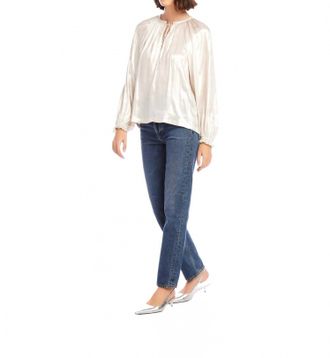 Fifteen Twenty Womens Willow Peasant Blouse In Beige