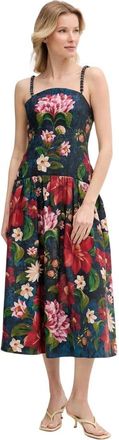 Barbour Wild Flower Midi Jurk - Dames - Casual kleedjes - Veelkleurig - S - Katoen - Kleedjes
