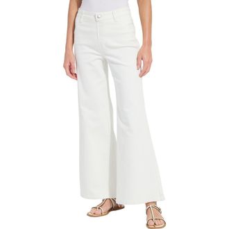 Lyss&eacute; Iris Flat Front Wide Leg Jeans in Ecru White at Nordstrom, Size X-Small