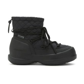 Moon Boot Schoenen, Dames, Zwart, 38 EU, Polyester, Mezzaluna Quilted Mid WP Boots
