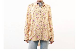 Aratta Golden Girl Button-Front Collared Shirt In Faded Gold