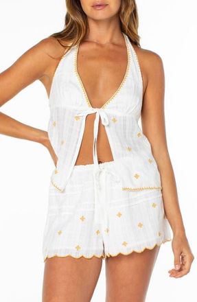 Roxy Fairweather Halter Top in Cloud Dancer at Nordstrom, Size Xx-Large