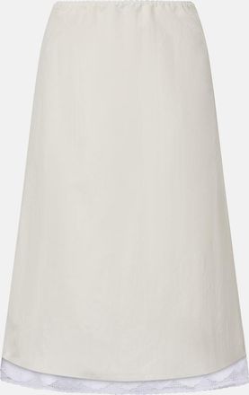 Magda Butrym Lace-trimmed silk-blend midi skirt