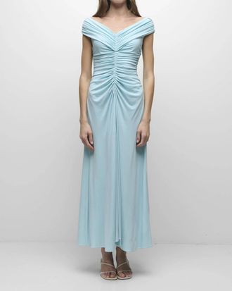 SIMKHAI Sheyda Draped Midi Dress In Pool