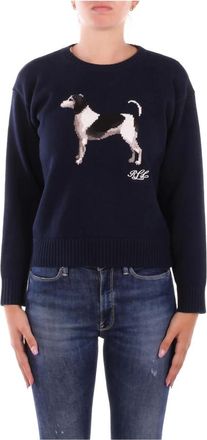 Ralph Lauren Truien & Vesten, Dames, Blauw, XL, Katoen, Blauwe Sweaters