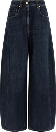Brunello Cucinelli The Wide Barrel Jeans - Dames - Loose Fit Jeans - Blauw - S - Katoen - Jeans