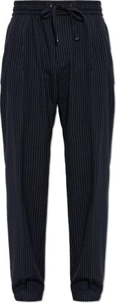 Dolce & Gabbana Wolbroek met krijtstreeppatroon - Heren - Nette broeken - Blauw - S - Wol - Broeken