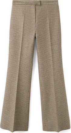 Mango Gina Houndstooth Microcheck Pants in Medium Brown at Nordstrom, Size 10