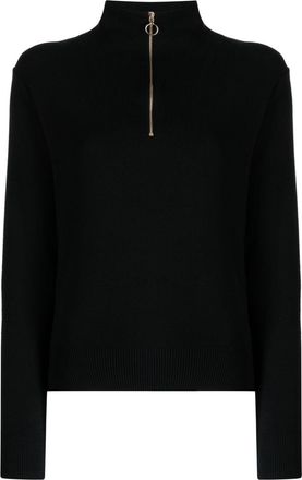 agnès b. panelled zipped cotton sweatshirt - women - Cotton - 2 - Black