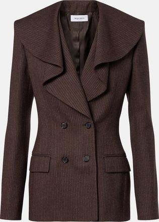 Alexander McQueen Draped pinstripe wool blazer
