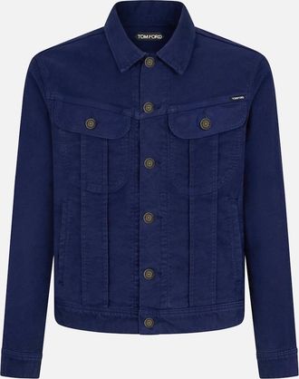 Tom Ford Mens Moleskin Icon Jacket Blue - Navy - Size: 38/Regular