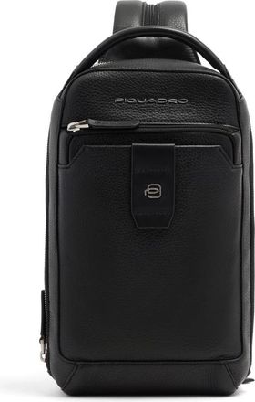 Piquadro Leren Sling Bag met RFID-bescherming voor i Pad mini - Heren - Schoudertassen - Zwart - ONE Size - Leer - Tassen