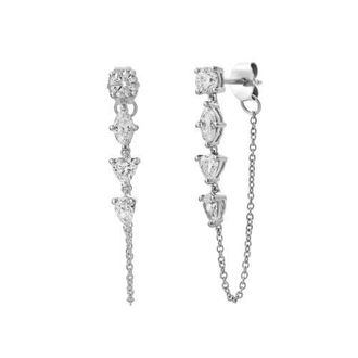 LuvMyJewelry Elenya 14K Gold Lab Grown Diamond Drop Earrings - 1 Ct in 14K White Gold at Nordstrom
