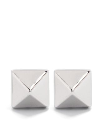 Eddie Borgo Pyramid earrings - unisex - Silver Plated Brass - One Size