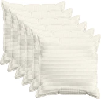 vidaXL Funda De Almohada 6 Uds. Houten Crema 60 X 60 Cm Pana Vidaxl
