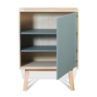 Mon Petit Meuble Fran&ccedil;ais Armario de madera de fresno de 90 cm con 1 puerta