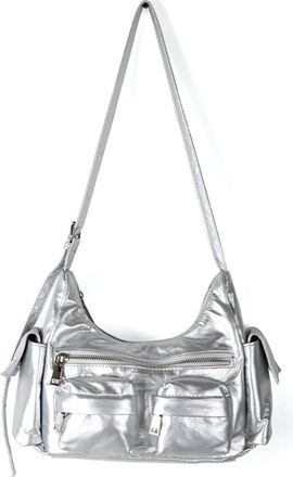 Generic Large Capacity Leather Tote Handbag Versatile Multi-Pocket Purse Crossbody Hobo Bag Women Retro Shoulder Bag Girl Stylish Purse (Silver)