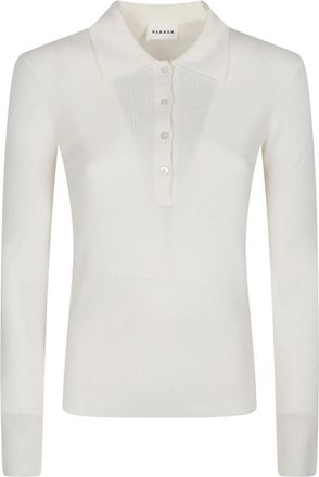 P.A.R.O.S.H. Lange coltrui met lange mouwen - Dames - Ronde hals truien - Wit - M - Truien & Vesten