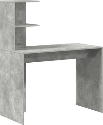 vidaXL Vidaxl - Desk with Shelf Concrete grey 102 x 50 x 124 cm Engineered wood