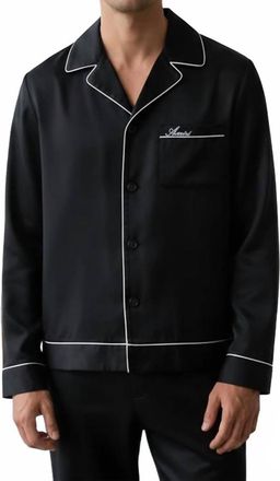 Amiri Long Sleeve Pajama Shirt In Black