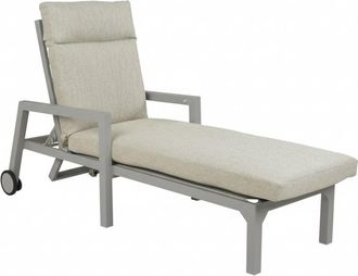 ED&Egrave;N JARD&Iacute; Tumbona de exterior con cojin, Aluminio color Gris, 68x99x220cm