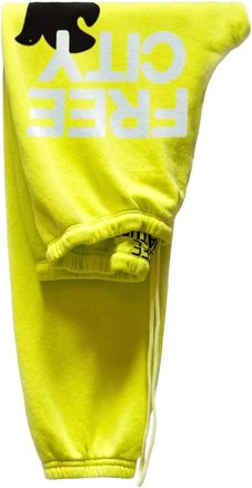 Freecity drawstring print track-pants - Geel