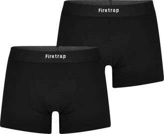 Firetrap Boxershorts met herenlogo (Set van 2) (Zwart)