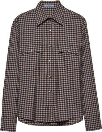 Prada wool shirt - women - Wool - 40 - Brown