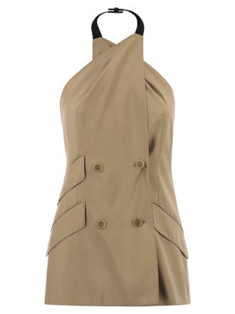 Max Mara Mxsnuraghe Sleeveless Jacket In Wool And Silk Poplin