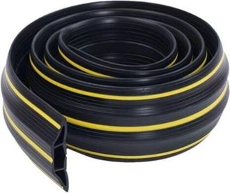 OEM Canaleta Protectora De Cables Para Suelo, De Color Negro Con Franja Amarilla, De 83 Mm X 17 Mm X 2 M, Ideal Para La Oficina, El Hogar Y El Gimnasio
