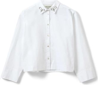 Sofie Schnoor Witte Katoenen Shirt Ellidasw 0132 - Dames - Overhemden - Wit - XL - Katoen - Overhemden