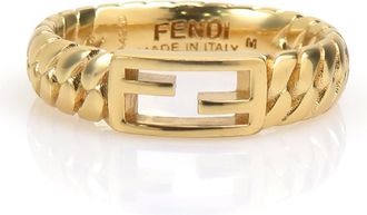 Fendi Gold Metal Band Ring (Pre-Owned)