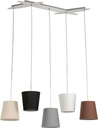 Lucande Lucande - L&aacute;mpara Colgante thamila En Negro De Textura, Tela, Tejido, Seda