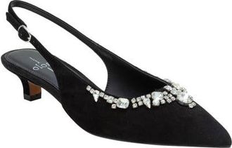 Linea Paolo Crystal Embellished Slingback Pump in Black at Nordstrom, Size 5.5