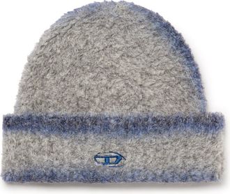 Diesel Alpaca-blend beanie with sprayed effect - Knit caps - Unisex - Grey