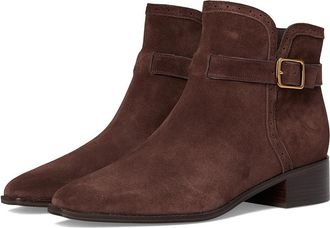 Cole Haan Norella Buckle Boots Womens Boots Madeira Brown Suede : 9.5 B - Medium, Leather