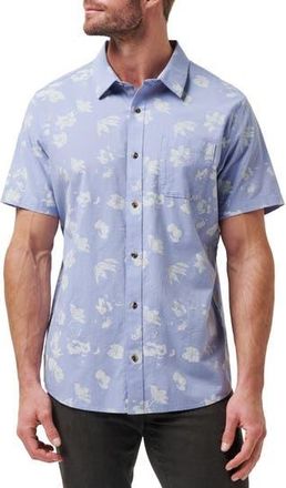 Travis Mathew Fan Palm Short Sleeve Button-Up Shirt in Pale Iris at Nordstrom Rack, Size X-Large