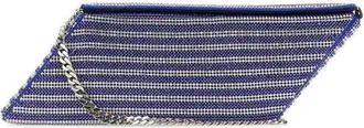 Kara Two-Tone Rhinestones Clutch Cobaltstripe