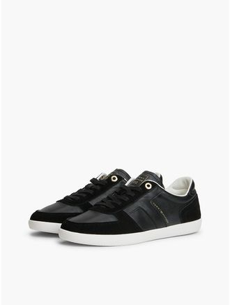 Tommy Hilfiger Womens Tribeca Leather-Mix Skater Sneaker - Black - US 6.5 / EU 37