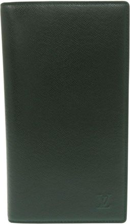 Louis Vuitton Green Taiga Leather Long Wallet (Bi-Fold) (Pre-Owned)