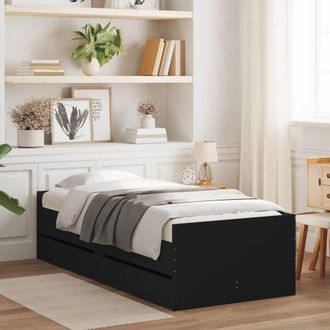 Berkfield Home Bed Frame without Mattress Black 75x190 cm Small Single Small Single