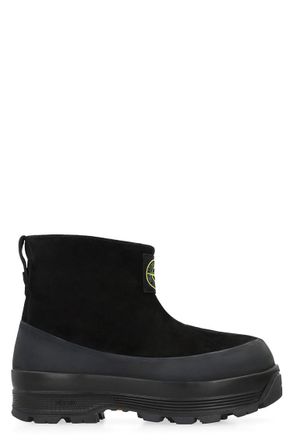Stone Island Black Solid Slip On Boots