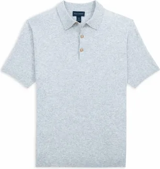 Scott Barber Mens Boucle Solid Polo Shirt In Silver