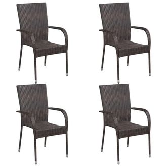 Berkfield Home 5 Piece Garden Dining Set Brown