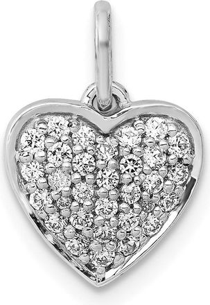 Diamond2Deal 14k White Gold 1/4ct. Diamond Heart Pendant