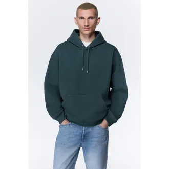 H&M Loose Fit Hoodie in Dark Teal at Nordstrom, Size Xxx-Large