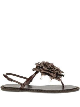 Le Silla flower-appliqu&eacute; sandals - Brown