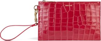 Roberto Cavalli Clutch con effetto coccodrillo - Rosso