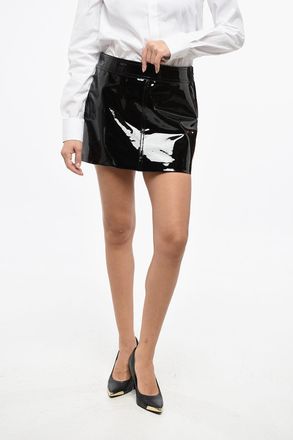 Celine Minigonna in Vernice con Zip Laterale Celine